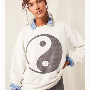 Free People x Retro Brand Distressed Sweatshirt ☯️